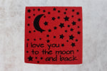 2er Set rote Filz Untersetzer bedruckt mit Love you moon