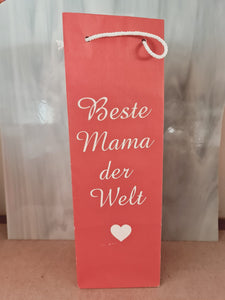 Geschenkstasche Rot bedruckt mit Beste Mama/Oma