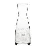 Glaskaraffe 1 Liter mit Gravur floral Ringe und personalisierbar